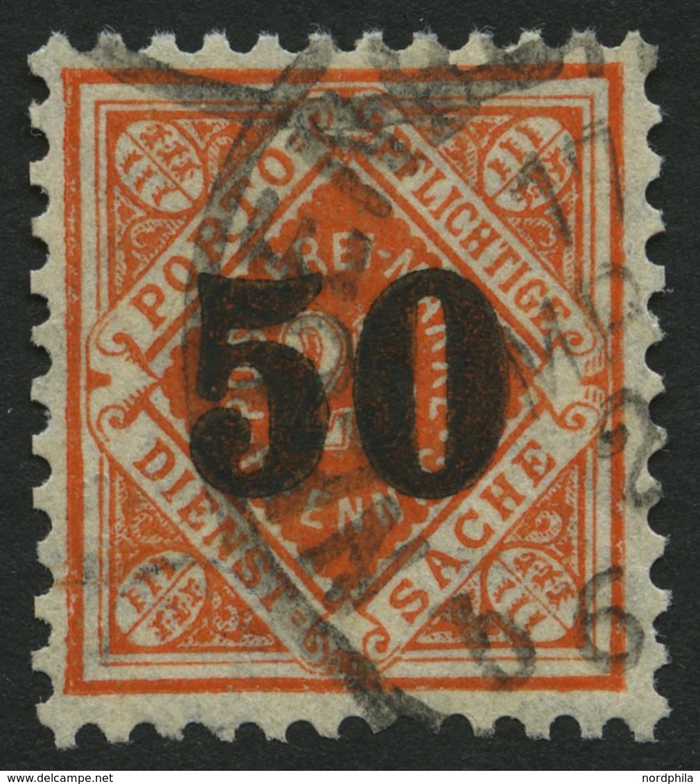 WÜRTTEMBERG 188 O, 1923, 50 Auf 25 Pf. Rotorange, Pracht, Gepr. Klinkhammer, Mi. 1100.- - Altri & Non Classificati