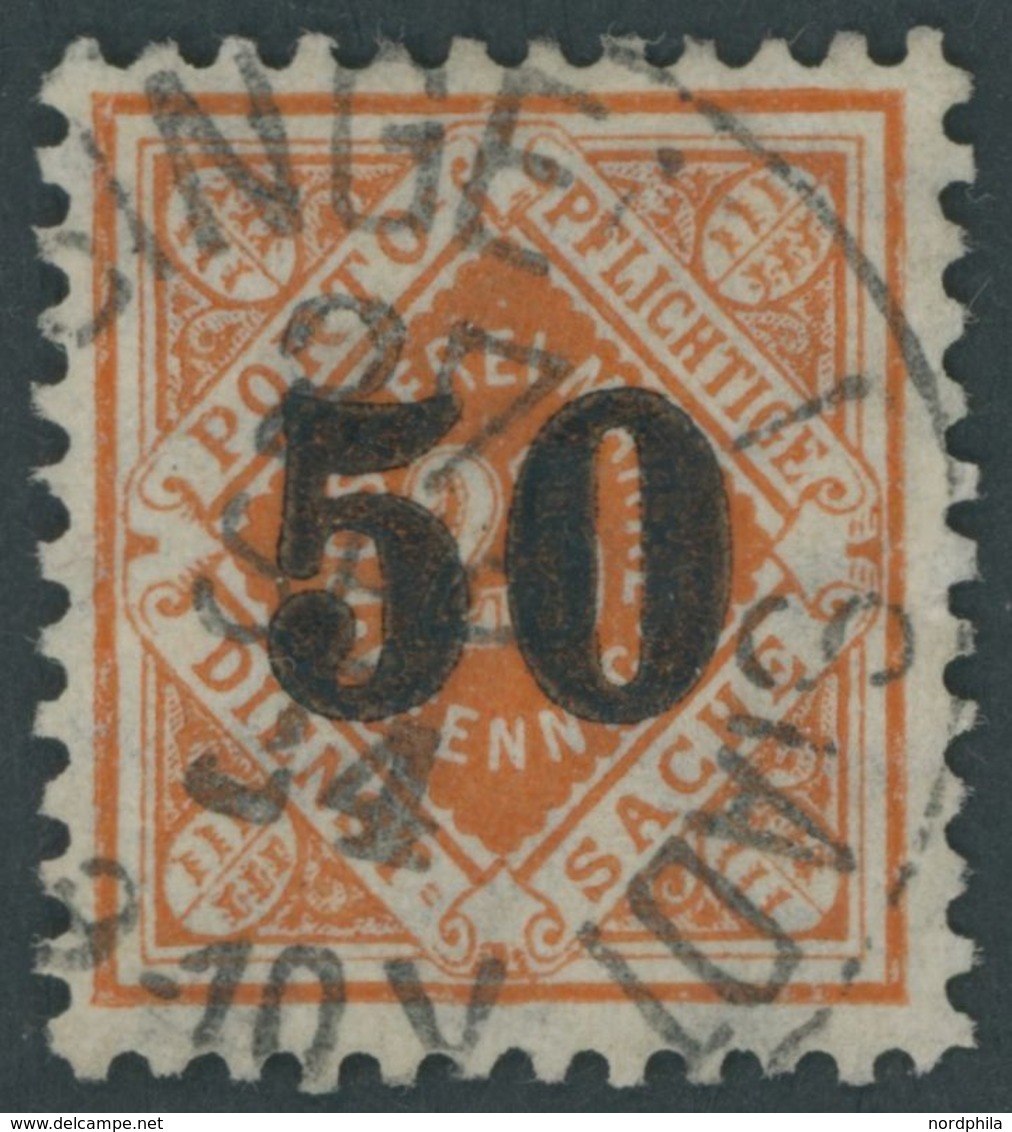 WÜRTTEMBERG 188 O, 1923, 50 Auf 25 Pf. Rotorange, Kleiner Stempeldurchschlag Sonst Pracht, Gepr. Infla, Mi. 1100.- - Other & Unclassified