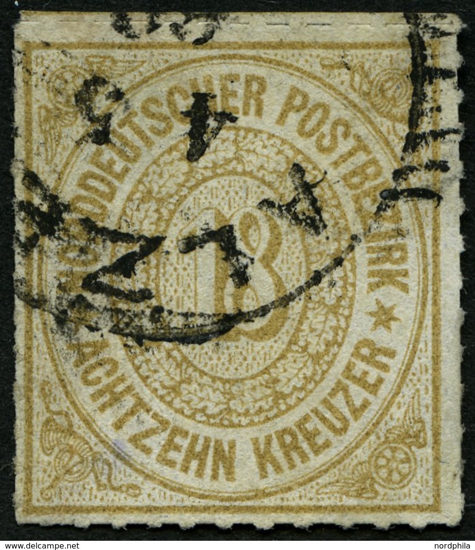 NDP 11 O, 1868, 18 Kr. Olivbraun, Pracht, Mi. 80.- - Andere & Zonder Classificatie