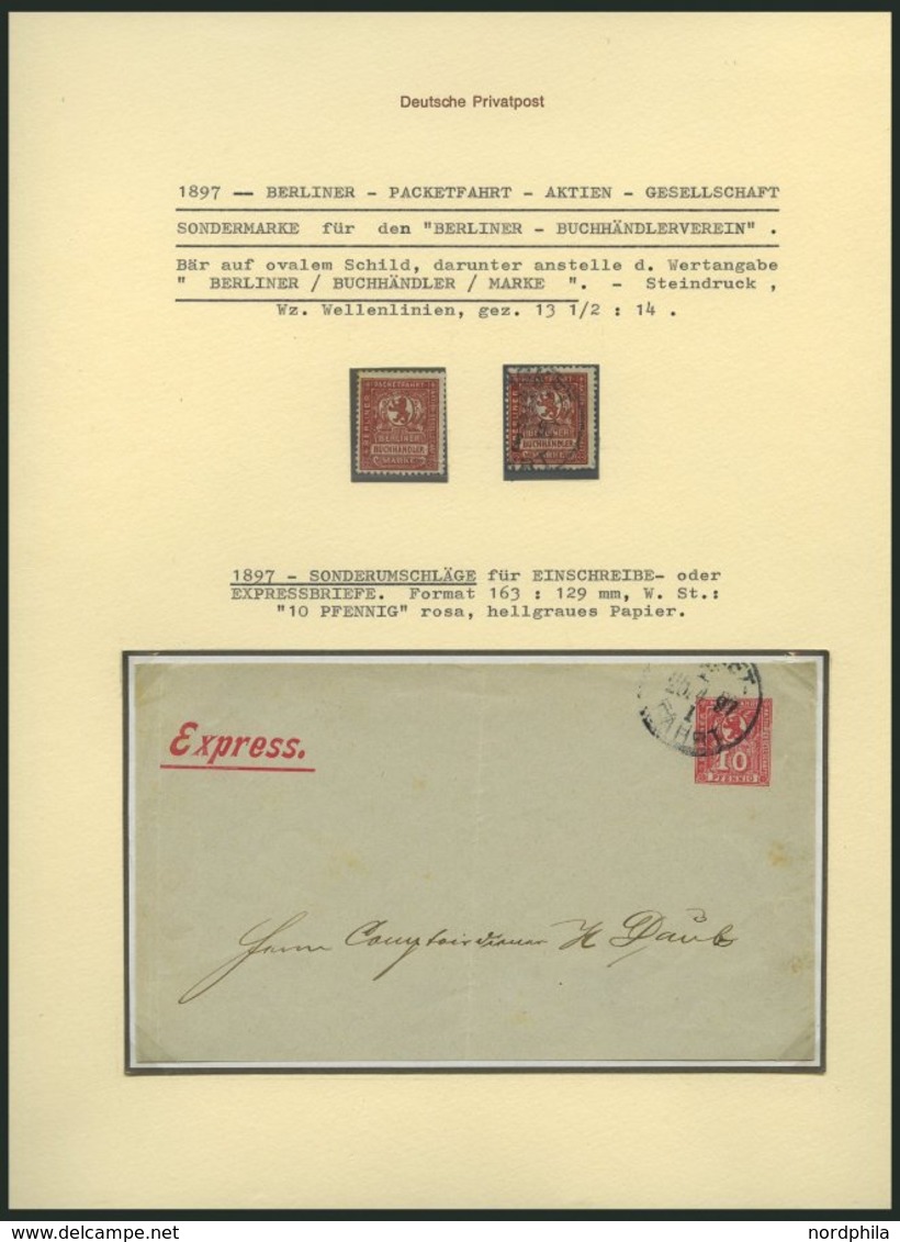 BERLIN B 204 (*), O, PACKETFAHRT GESELLSCHAFT: 1896, Berliner Buchhändler Marke, Ohne Gummi Und Gestempelt, Feinst/Prach - Private & Lokale Post