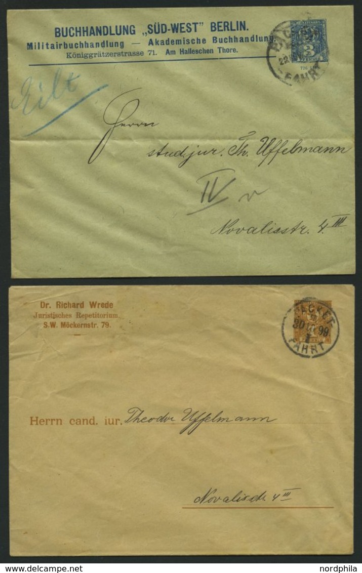 BERLIN 1899, 3 Verschiedene Gebrauchte Umschläge, Feinst - Private & Lokale Post