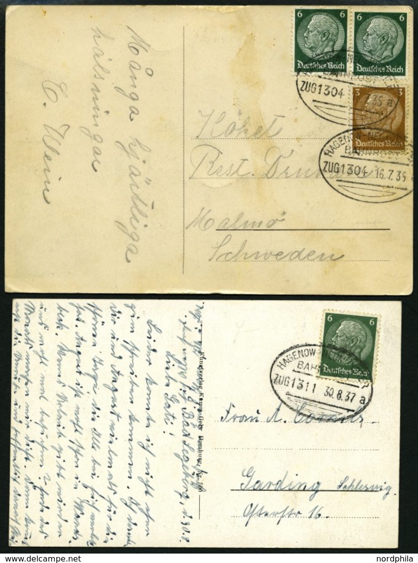 BAHNPOST Hagenow-Neumünster (verschiedene Züge Und Typen), 1901-1942, 9 Belege Feinst/Pracht - Franking Machines (EMA)