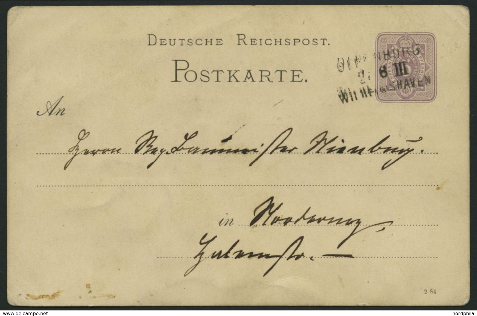 BAHNPOST DR P 12 BRIEF, Oldenburg-Wilhelmshafen, L3 Auf 5 Pf. Ganzsachenkarte Von 1885 Nach Norderney, Feinst - Frankeermachines (EMA)