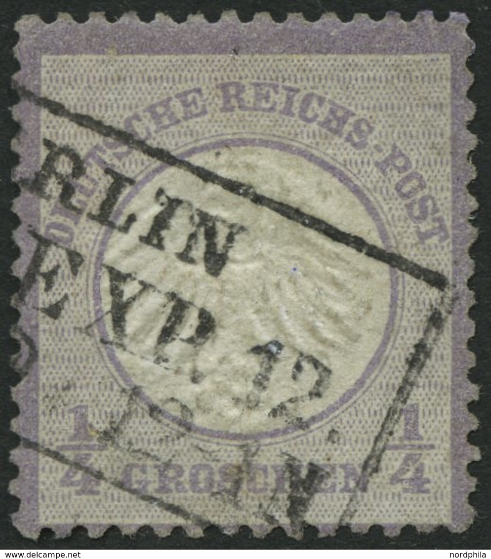 Dt. Reich 1 O, 1872, 1/4 Gr. Grauviolett, Pracht, Mi. 120.- - Gebruikt