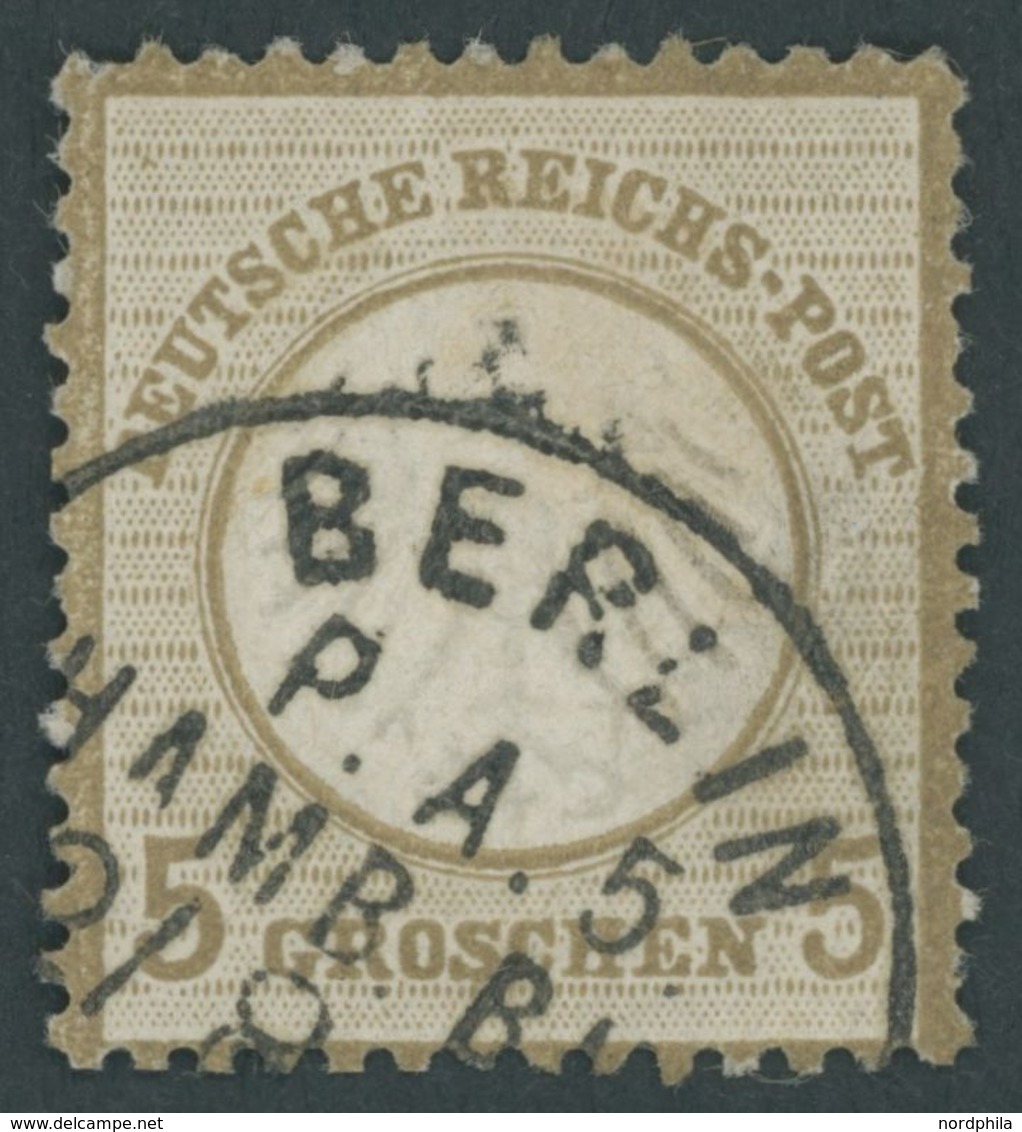 Dt. Reich 6 O, 1872, 5 Gr. Ockerbraun, Seltener K1 BERLIN P.A.5. HAMB. BHF., üblich Gezähnt Pracht, Mi. (120.-) - Gebruikt