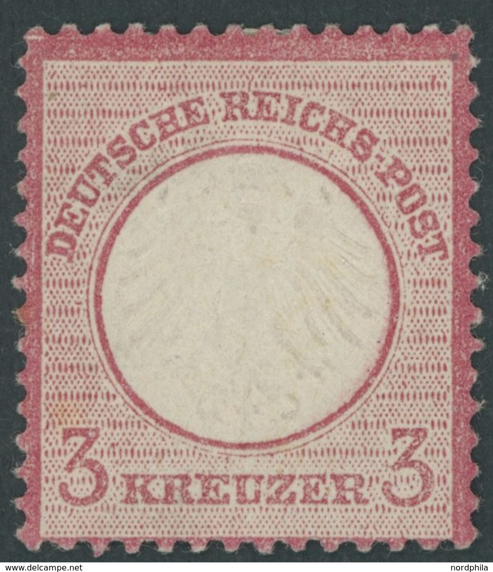 Dt. Reich 9 *, 1872, 3 Kr. Karmin, Falzreste, Farbfrisches, Sehr Gut Gezähntes Prachtstück, Fotoattest Sommer, Mi. (2400 - Used Stamps