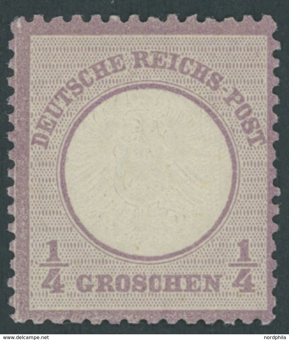 Dt. Reich 16 *, 1872, 1/4 Gr. Grauviolett, Winziger Falzrest, Kabinett, Gepr. Hennies Mit Befund, Mi. (110.-) - Usati