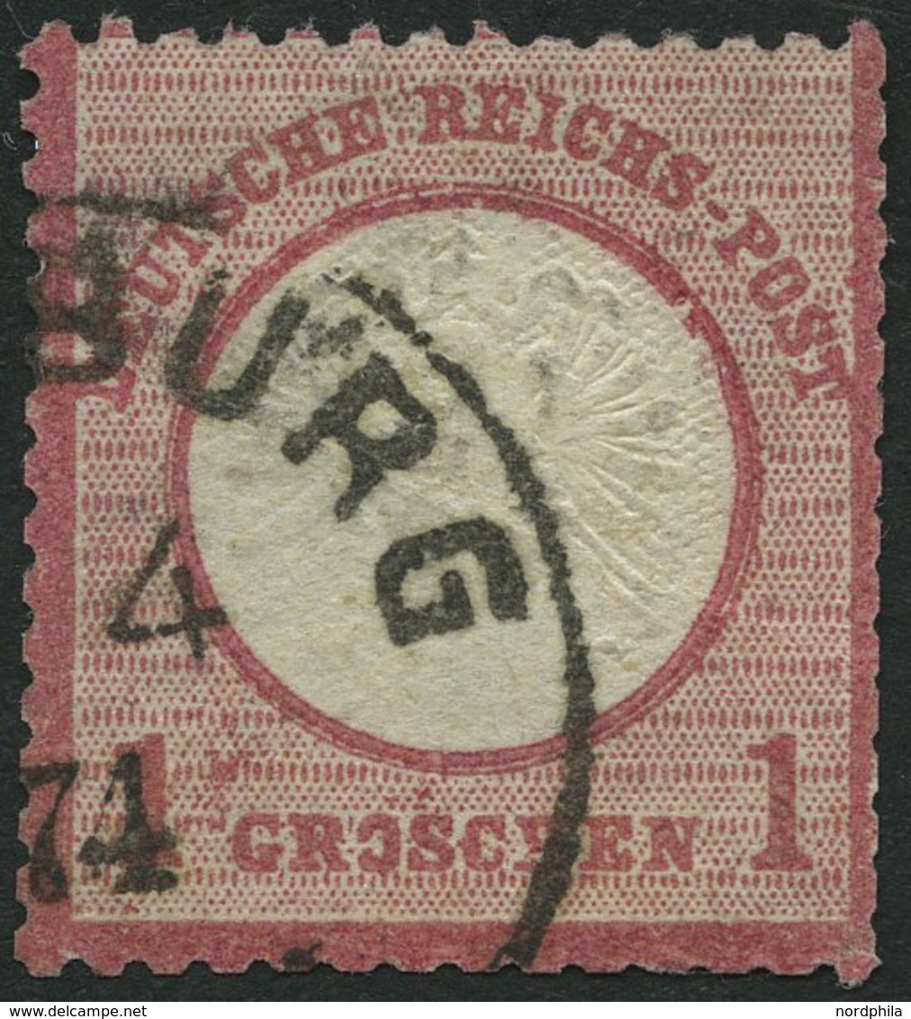 Dt. Reich 19IX O, 1872, 1 Gr. Rotkarmin Mit Plattenfehler O Und H In Groschen Gebrochen, Kerbe Unter P Von Post, Feinst  - Used Stamps