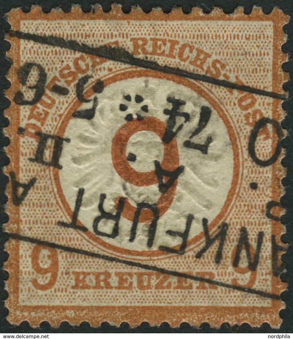 Dt. Reich 30 O, 1874, 9 Auf 9 Kr. Braunorange, R3 FRANKFURT A. M., Farbfrisch, Normale Zähnung, Pracht, Mi. 600.- - Gebruikt