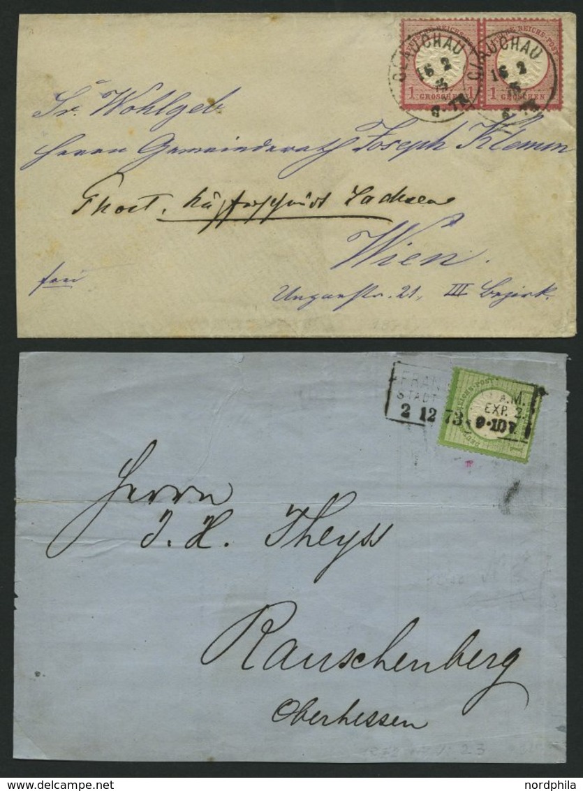 Dt. Reich BrfStk , 1871/3, 5 Verschiedene Belege, Dabei Mi.Nr. 10 Als Einzelfrankatur, Feinst - Used Stamps