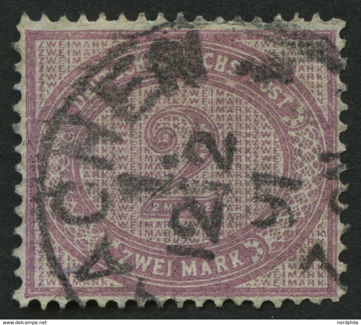 Dt. Reich 37d O, 1889, 2 M. Stumpfviolettpurpur, Pracht, Gepr. Thiel, Mi. 80.- - Usati