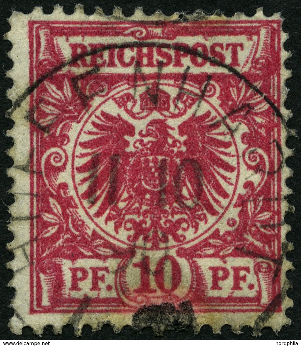 Dt. Reich 47aa O, 1889, 10 Pf. Lilabraun, Feinst, Gepr. Zenker, Mi. 100.- - Altri & Non Classificati
