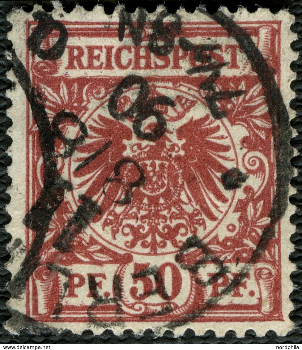 Dt. Reich 50ab O, 1889, 50 Pf. Dunkelfeuerrot, Pracht, Kurzbefund Wiegand, Mi. 280.- - Altri & Non Classificati