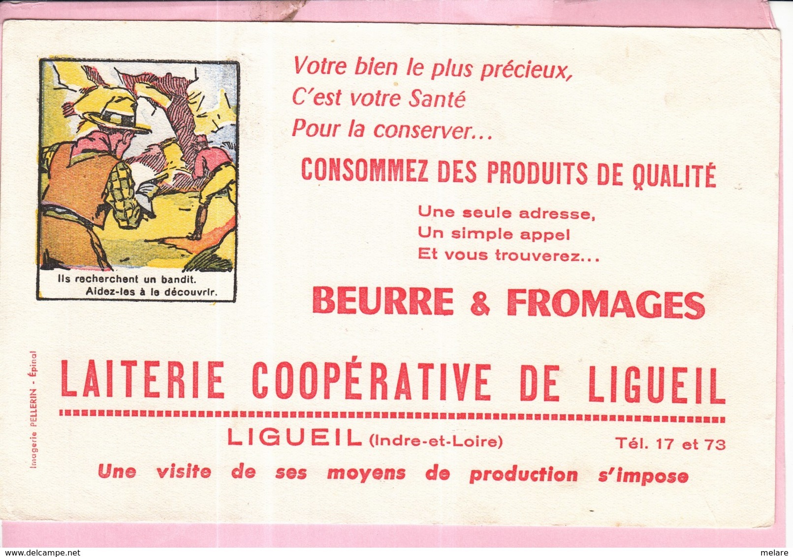 Buvard Laiterie Beurre Fromage Coopérative Ligueil - Produits Laitiers