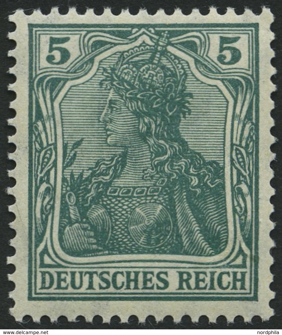 Dt. Reich 85IId **, 1915, 5 Pf. Bläulichgrün Kriegsdruck, Pracht, Gepr. Jäschke-L., Mi. 50.- - Other & Unclassified