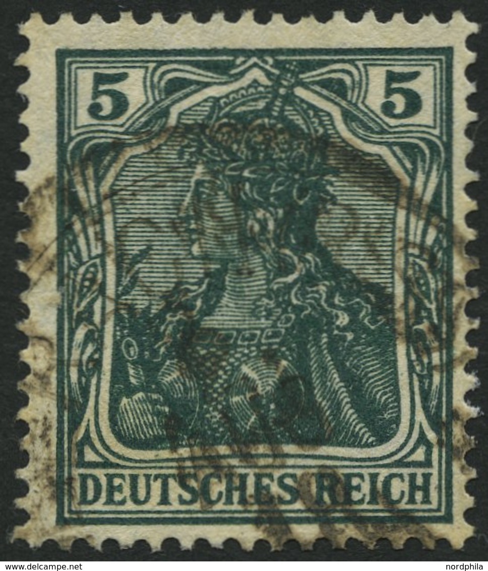 Dt. Reich 85IIe O, 1918, 5 Pf. Schwarzopalgrün Kriegsdruck, Pracht, Gepr. Jäschke-L., Mi. 100.- - Otros & Sin Clasificación