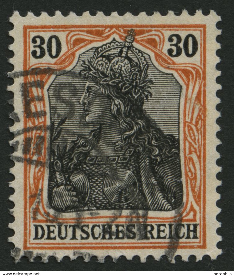 Dt. Reich 89IIy O, 1915, 30 Pf. Dunkelrotorange/schwarz Auf Orangeweiß, Pracht, Gepr. Jäschke-L., Mi. 120.- - Otros & Sin Clasificación