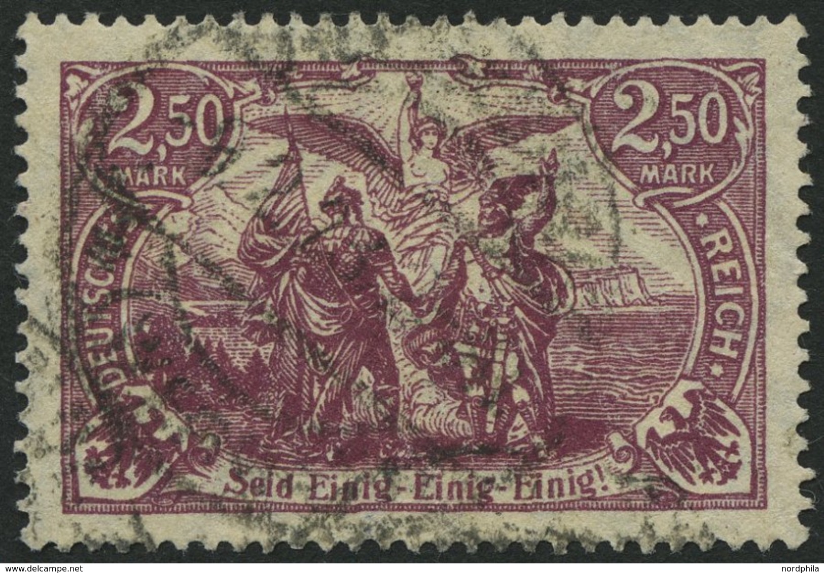 Dt. Reich 115d O, 1920, 2.50 M. Dunkelpurpur, Pracht, Gepr. Infla, Mi. 250.- - Usados