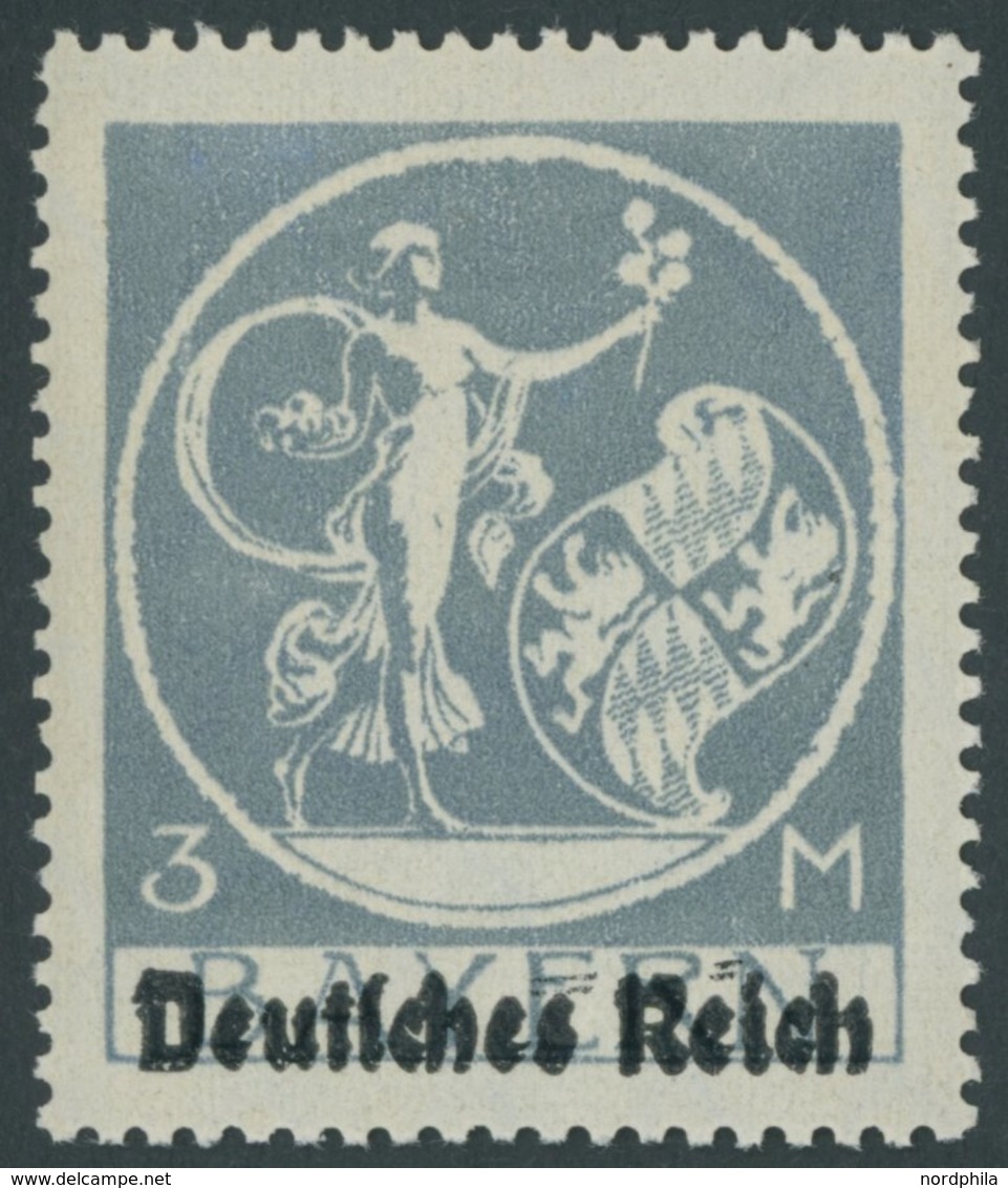 Dt. Reich 134IDD **, 1920, 3 M. Grautürkis Mit Doppeltem Aufdruck, Postfrisch, R!, Mi. -.- - Usati