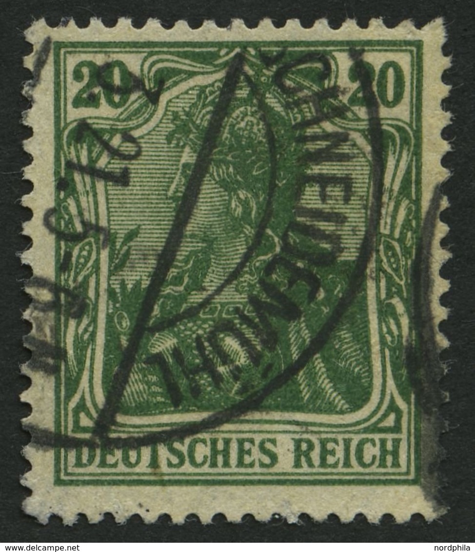 Dt. Reich 143c O, 1920, 20 Pf. Dunkelblaugrün, Normale Zähnung, Pracht, Gepr. Zenker, Mi. 130.- - Used Stamps