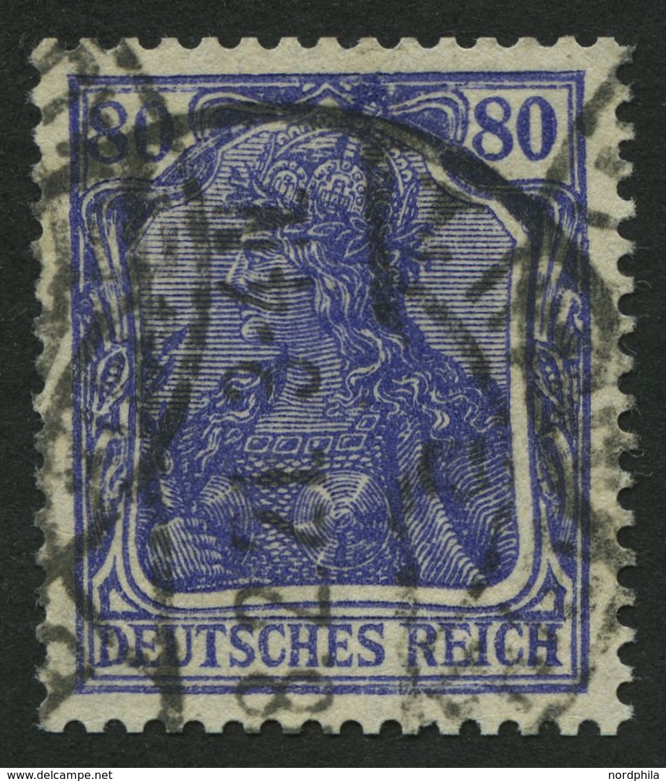 Dt. Reich 149I O, 1920, 80 Pf. Lilaultramarin, Type I, Normale Zähnung, Pracht, Gepr. Bechtold, Mi. 70.- - Usati