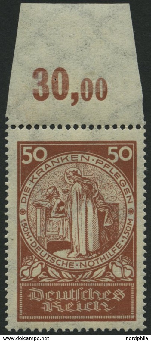 Dt. Reich 354 **, 1924, 50 Pf. Nothilfe, Oberrandstück, Pracht, Mi. 120.- - Andere & Zonder Classificatie
