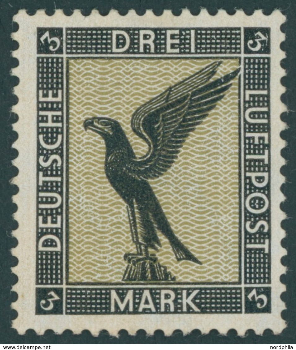 Dt. Reich 384 *, 1926, 3 M. Adler, Großer Falzrest, Pracht, Mi. 70.- - Autres & Non Classés