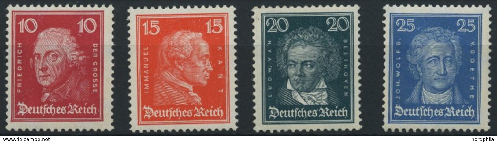 Dt. Reich 390-93 **, 1926, 10 - 25 Pf. Berühmte Deutsche, 4 Werte üblich Gezähnt Pracht, Mi. 234.- - Andere & Zonder Classificatie