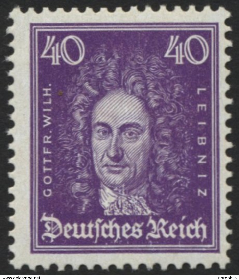 Dt. Reich 395 **, 1926, 40 Pf. Leibniz, Normale Zähnung, Pracht, Mi. 160.- - Andere & Zonder Classificatie