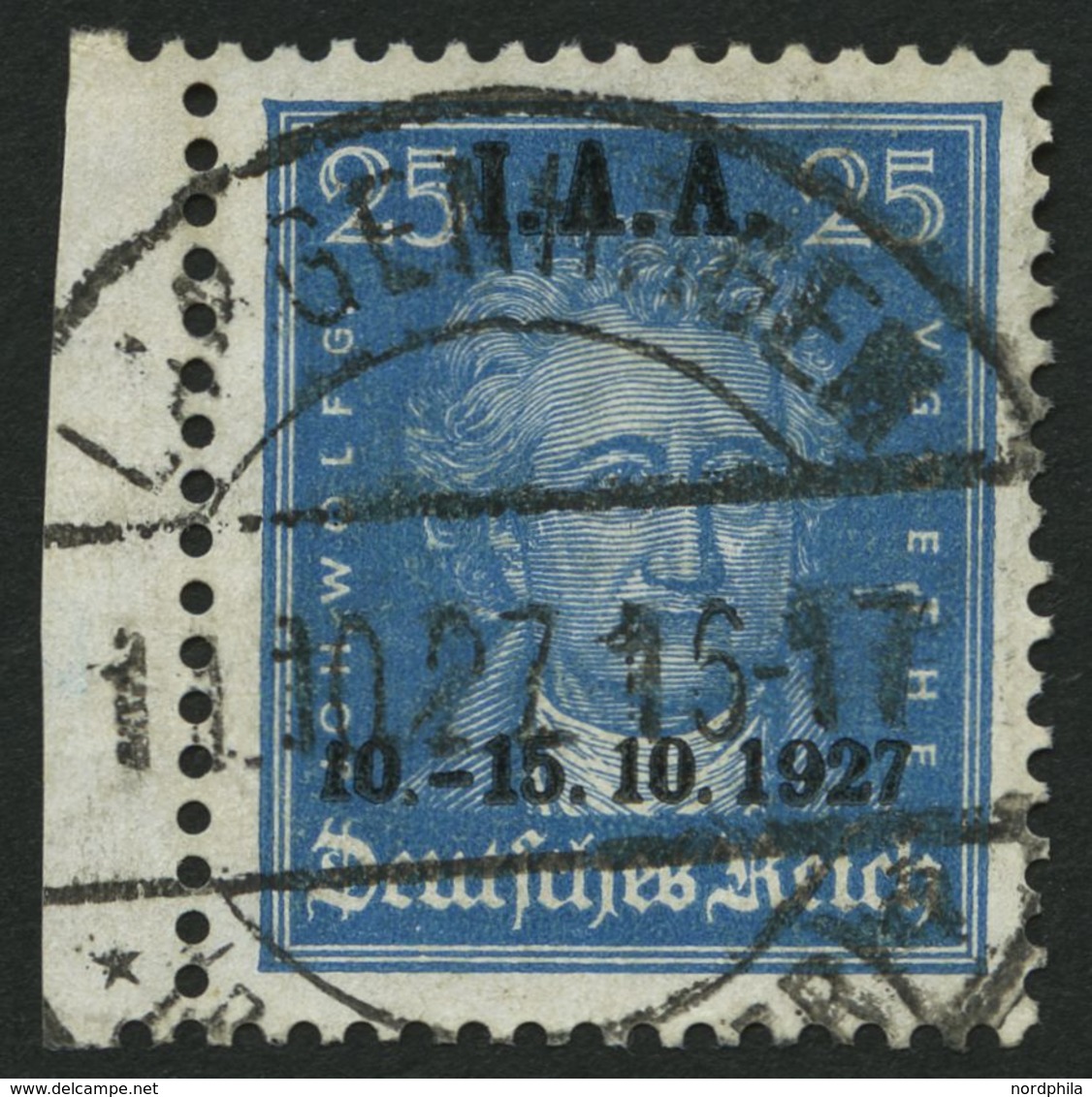 Dt. Reich 409 O, 1927, 25 Pf. I.A.A., Pracht, Mi. 85.- - Other & Unclassified