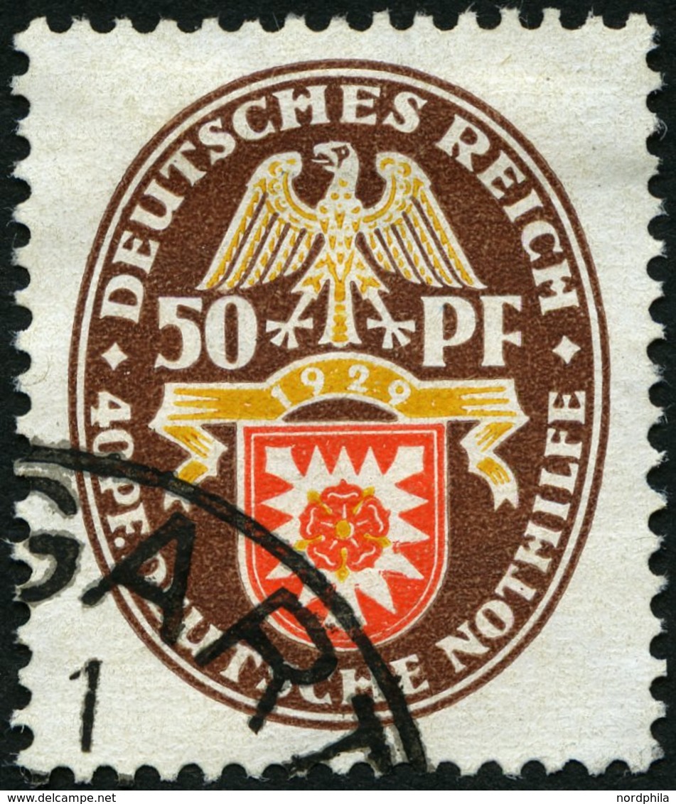 Dt. Reich 434 O, 1929, 50 Pf. Nothilfe, Pracht, Mi. 120.- - Other & Unclassified