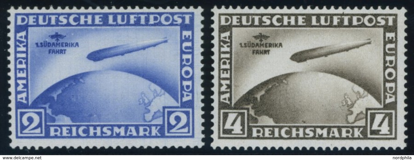 Dt. Reich 438Y,439X **, 1930, 2 M. Südamerikafahrt, Wz. Liegend Und 4 M. Südamerikafahrt, Wz. Stehend, Postfrisch, Prach - Other & Unclassified