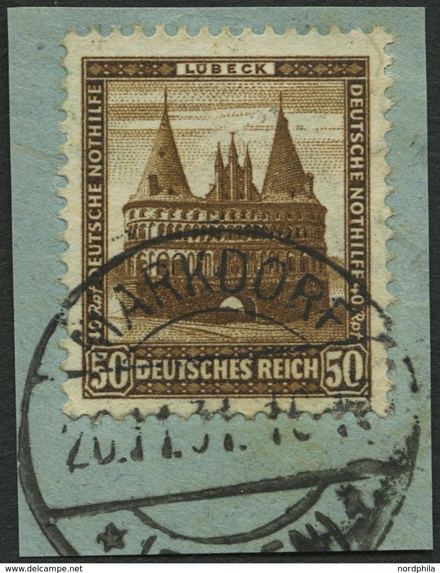 Dt. Reich 462 BrfStk, 1931, 50 Pf. Lübeck, Holstentor, Prachtbriefstück, Mi. (100.-) - Andere & Zonder Classificatie