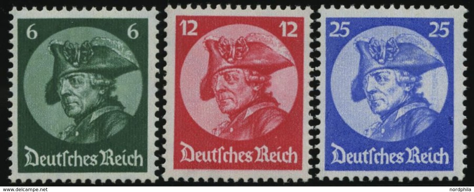 Dt. Reich 479-81 **, 1933, Friedrich Der Große, Normale Zähnung, Prachtsatz, Endwert Gepr. D. Schlegel, Mi. 320.- - Andere & Zonder Classificatie