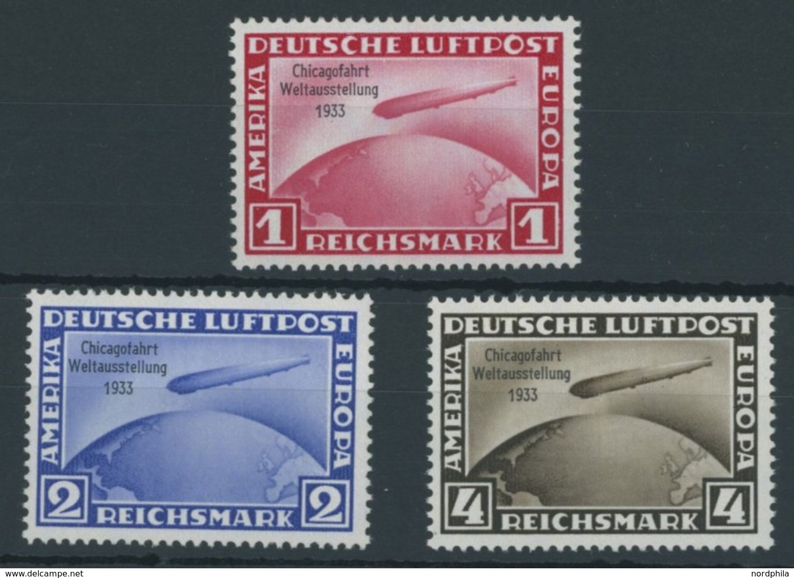 Dt. Reich 496-98 **, 1933, Chicagofahrt, Postfrischer Prachtsatz, Signiert Schlegel Und Fotoattest H.G. Schlegel: Die Er - Other & Unclassified