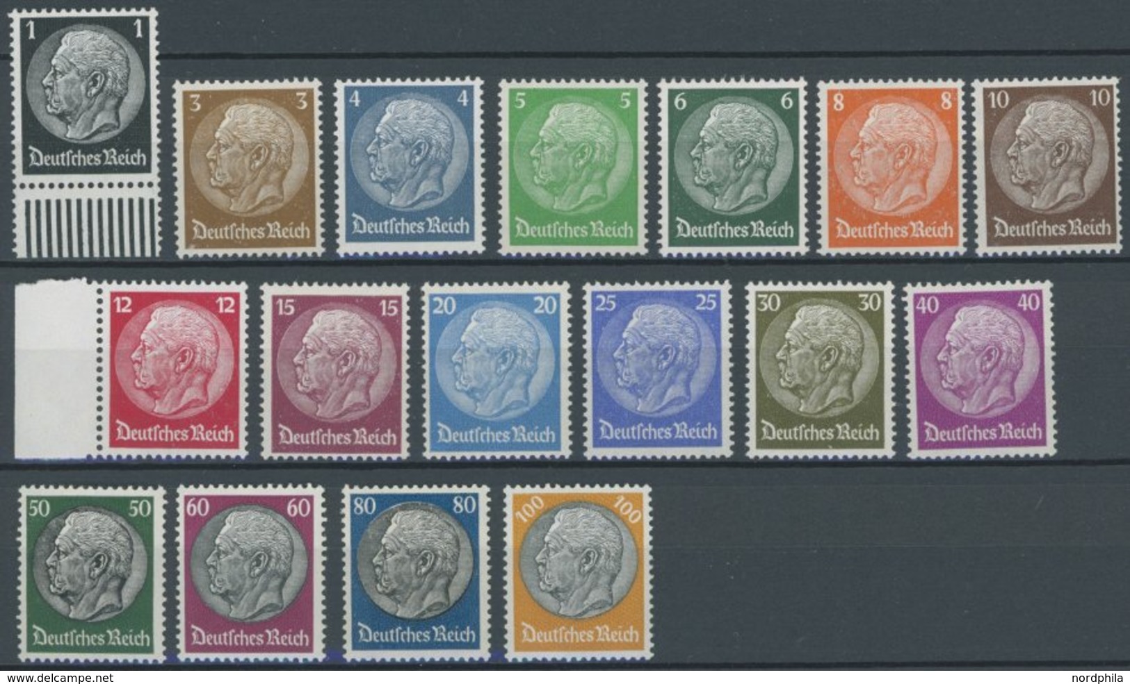 Dt. Reich 512-28 **, 1933/6, Hindenburg, Wz. 4, Postfrischer Prachtsatz, Mi. 80.- - Altri & Non Classificati