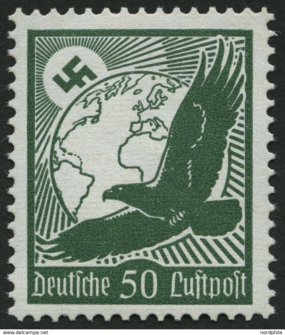 Dt. Reich 535y **, 1934, 50 Pf. Flugpost, Waagerechte Gummiriffelung, Pracht, Mi. 130.- - Andere & Zonder Classificatie