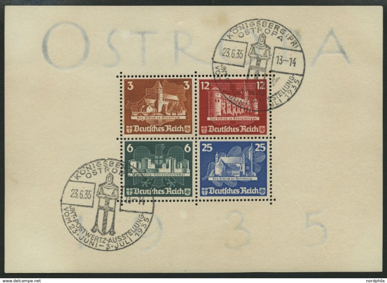 Dt. Reich Bl. 3 O, 1935, Block OSTROPA, Ersttags-Sonderstempel, Pracht, Mi. 1100.- - Andere & Zonder Classificatie