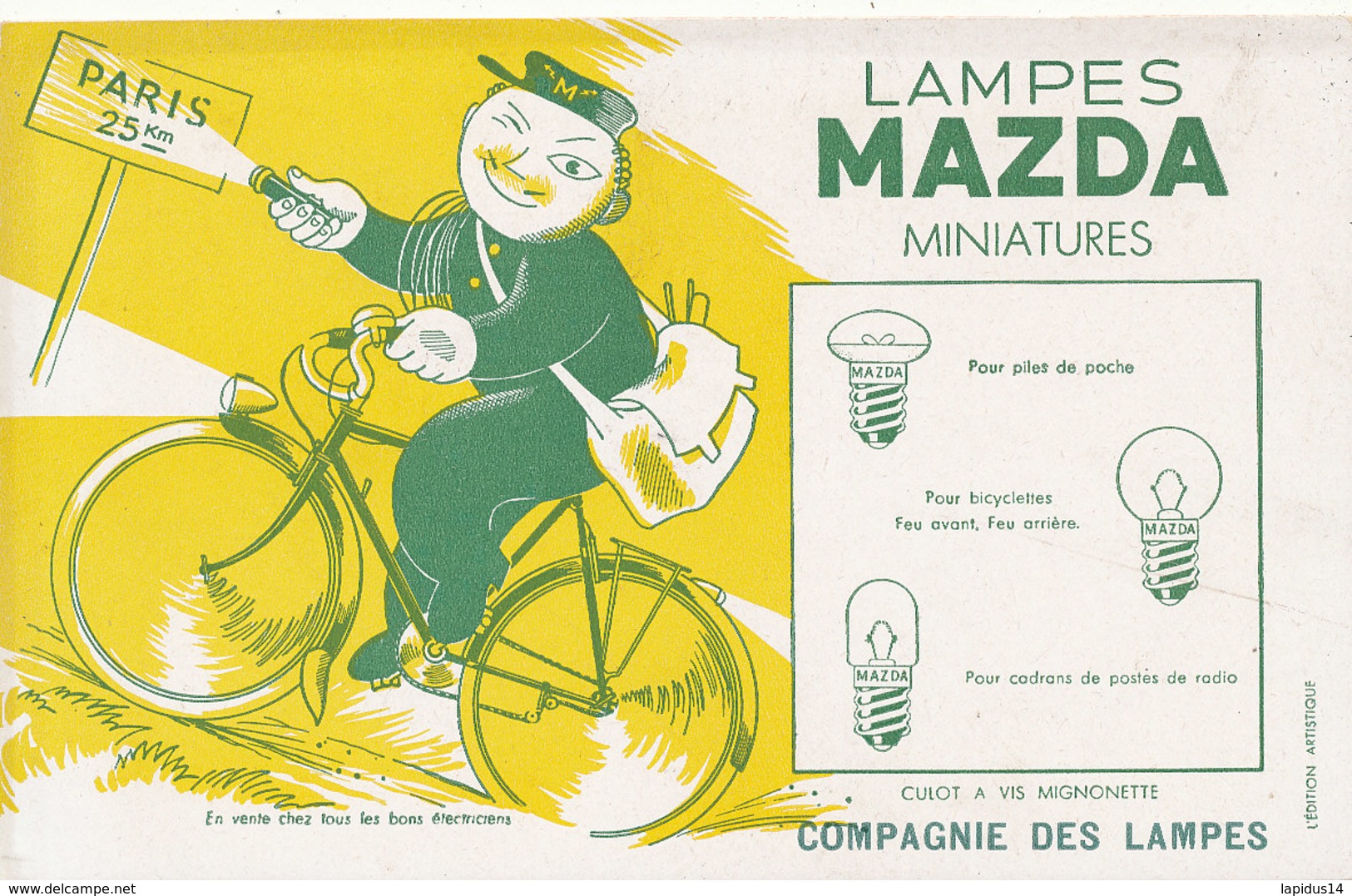 BU 1544 -/  BUVARD   LAMPES MAZDA   MINIATURES - Electricité & Gaz