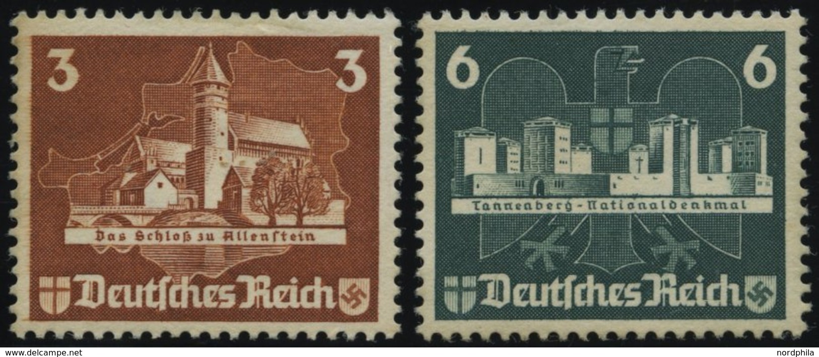 Dt. Reich 576/7 (*), 1935, 3 Und 6 Pf. OSTROPA, Ohne Gummi, 2 Prachtwerte, Mi. 90.- - Other & Unclassified