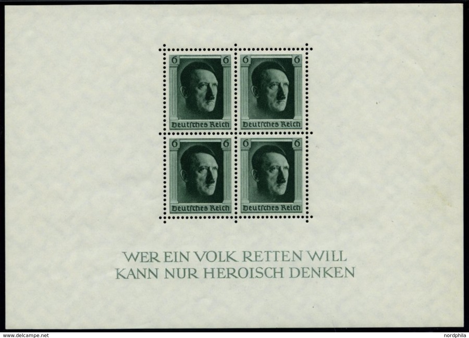 Dt. Reich Bl. 7 **, 1937, Block Hitler, Pracht, Mi. 70.- - Other & Unclassified