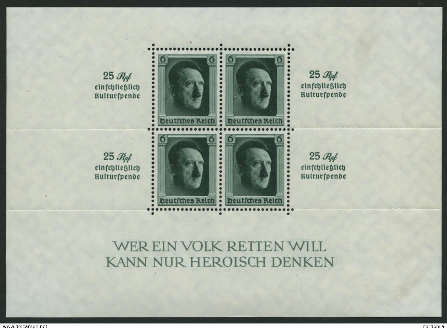 Dt. Reich Bl. 9 *, 1937, Block Kulturspende, Kleine Haftstelle Im Rand, Marken Postfrisch, Pracht - Other & Unclassified