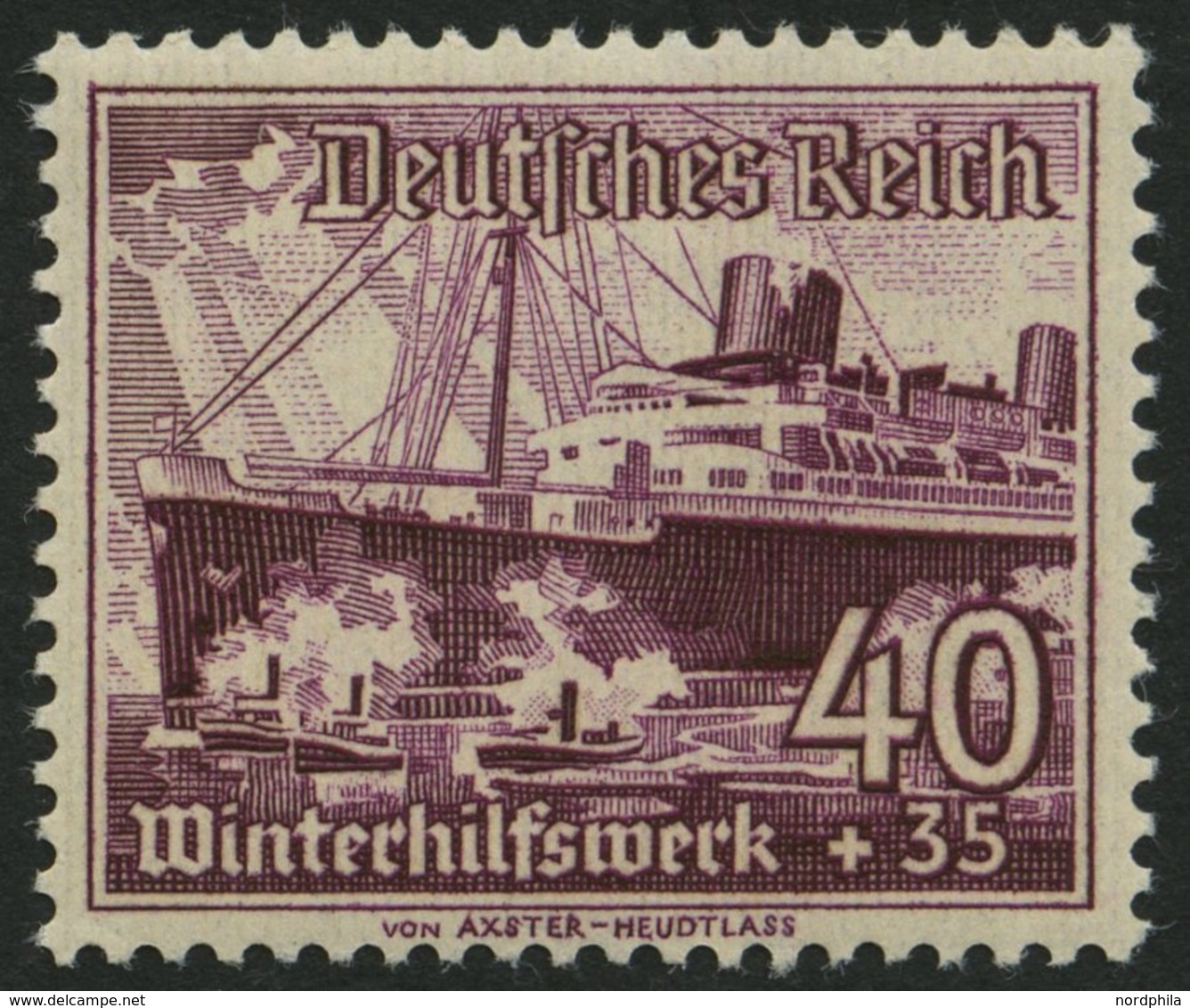 Dt. Reich 659x **, 1947, 40 Pf. Schiffe, Senkrechte Gummiriffelung, Pracht, Fotoattest H.D. Schlegel, Mi. 650.- - Andere & Zonder Classificatie