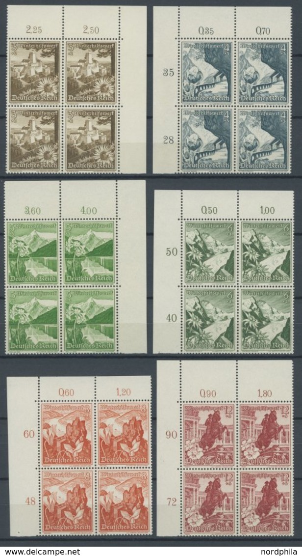 Dt. Reich 675-83 VB **, 1938, Ostmarklandschaften In Oberen Eckrandviererblocks, Postfrisch, Pracht, Mi. (400.-) - Other & Unclassified