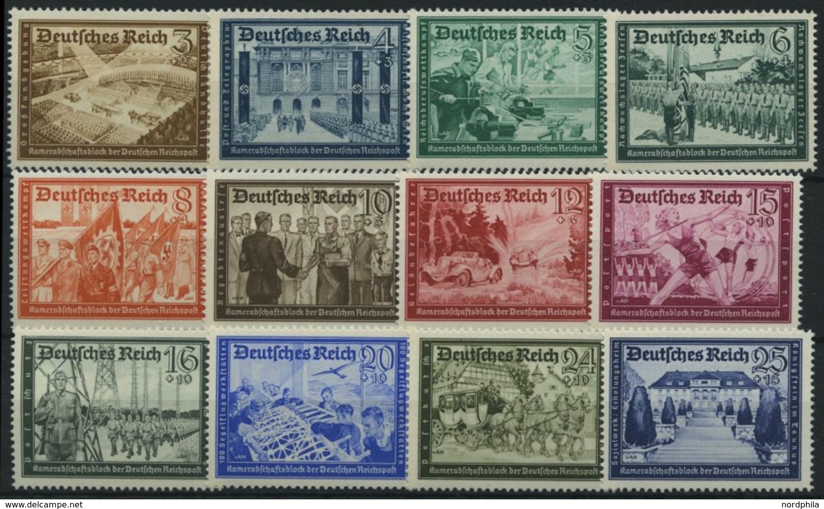 Dt. Reich 702-13 **, 1939, Kameradschaft, Prachtsatz, Mi. 85.- - Andere & Zonder Classificatie