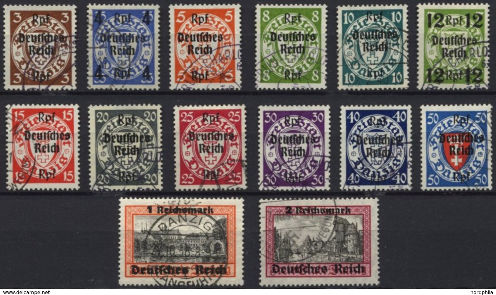 Dt. Reich 716-29 O, 1939, Danzig, Prachtsatz, Mi. 220.- - Other & Unclassified