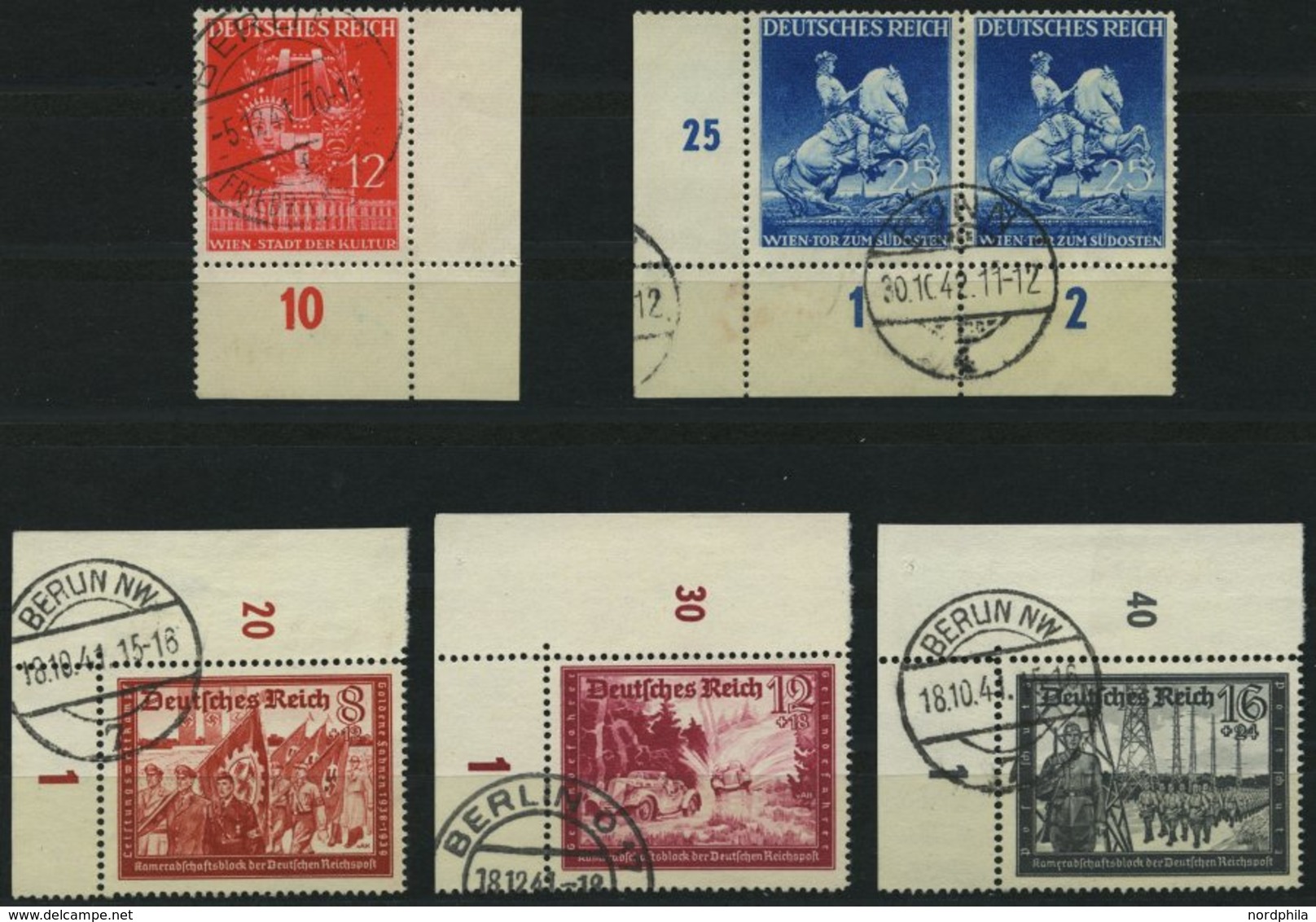 Dt. Reich 770/1,774-76 O, 1941, 5 Bogenecken, Pracht - Other & Unclassified