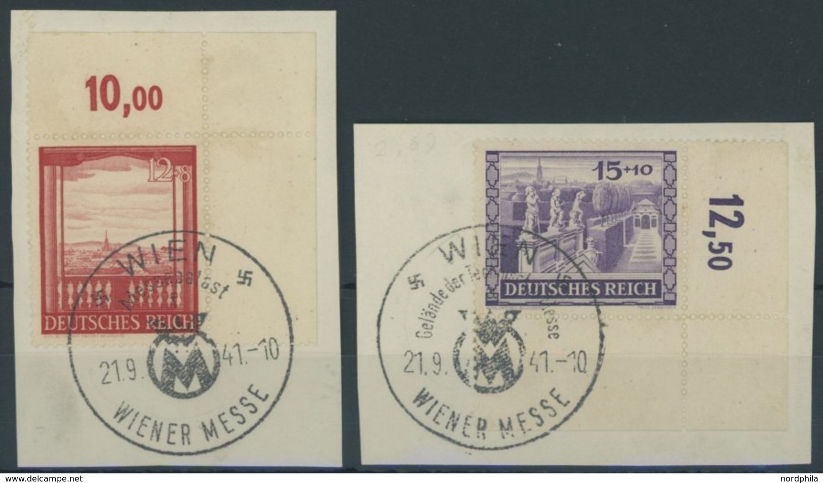 Dt. Reich 804/5 BrfStk, 1941, Wiener Messe In Bogenecken Mit Sonderstempel WIEN Auf Prachtbriefstücken - Other & Unclassified