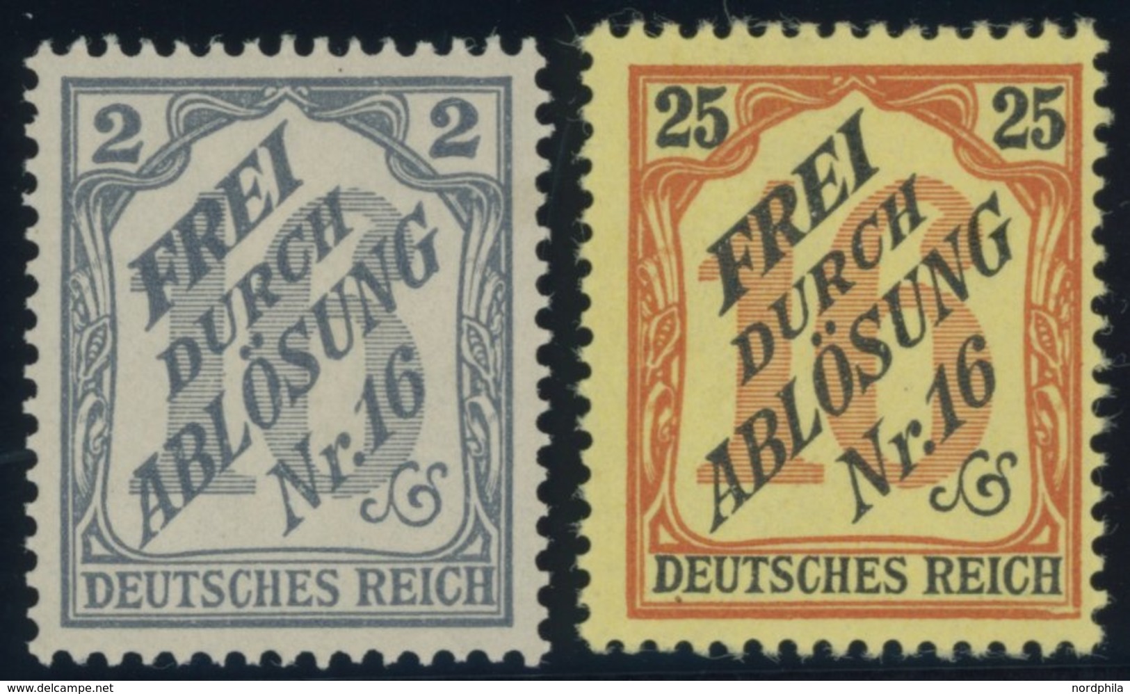 DIENSTMARKEN D 9,14 *, 1905, 2 Und 25 Pf. Baden, Falzrest, 2 Prachtwerte, Mi. 110.- - Officials