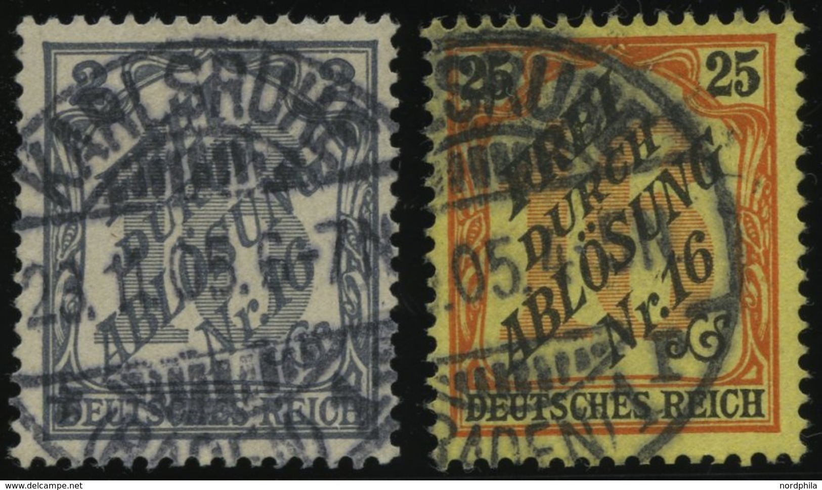 DIENSTMARKEN D 9,14 O, 1905, 2 Und 25 Pf. Baden, 2 Prachtwerte, Mi. 170.- - Dienstzegels